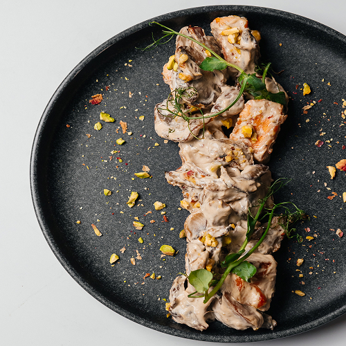 Семга под Соусом из Трех Видов Грибов